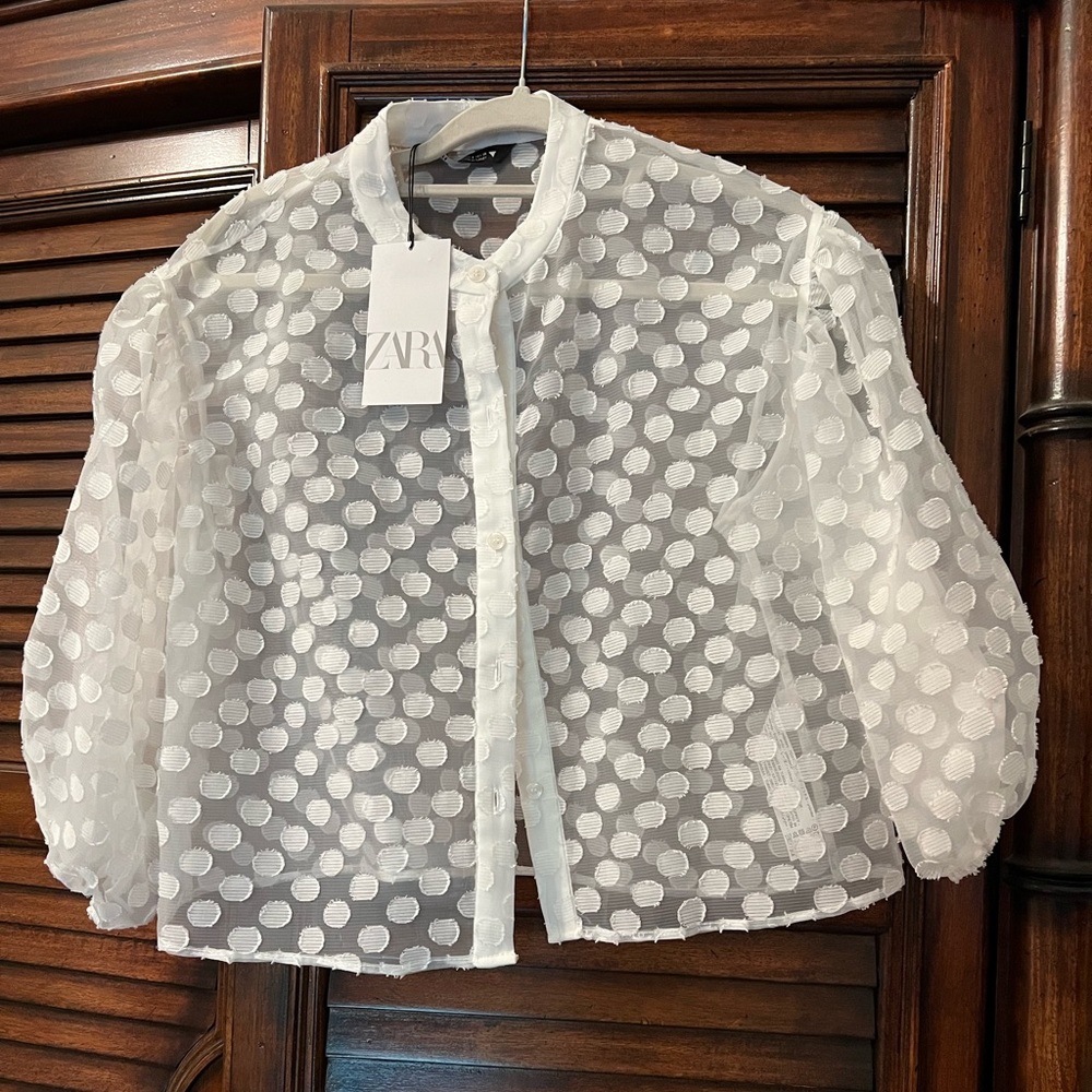 White crop blouse